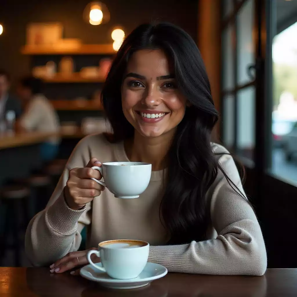 Happy customer at Caffio